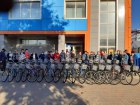 Вручение первой партии велосипедов социальным работникам